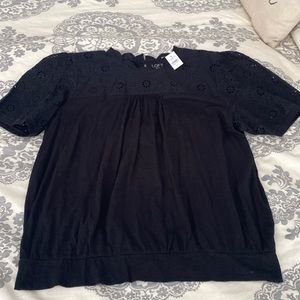 Loft NWT black cotton casual top. Size XL
